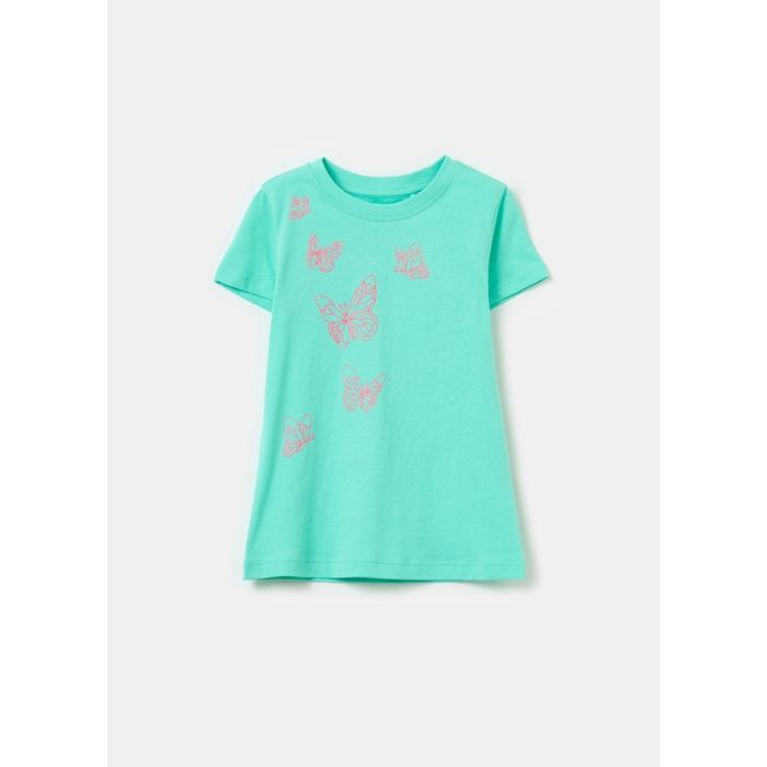 T-shirt - Non spécifié - Imprimé papillon - 100% coton - Enfant - Manches courtes