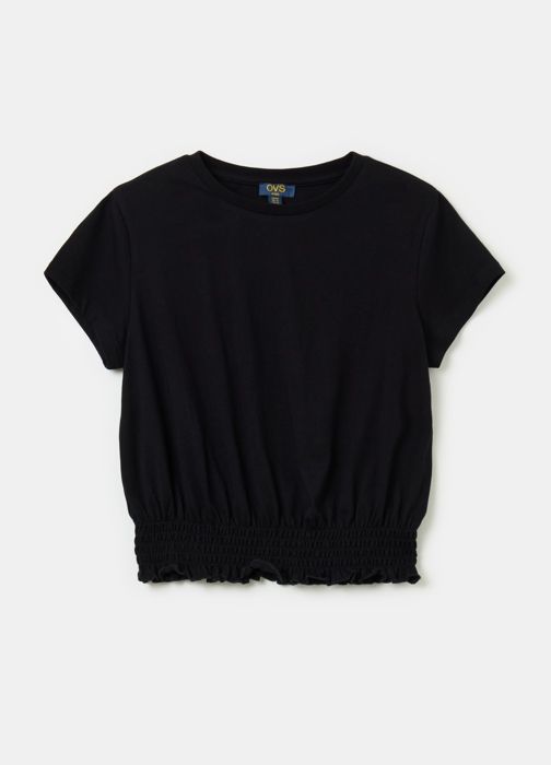 T-shirt - Coton - Enfant - Noir - Manches courtes - Col arrondi