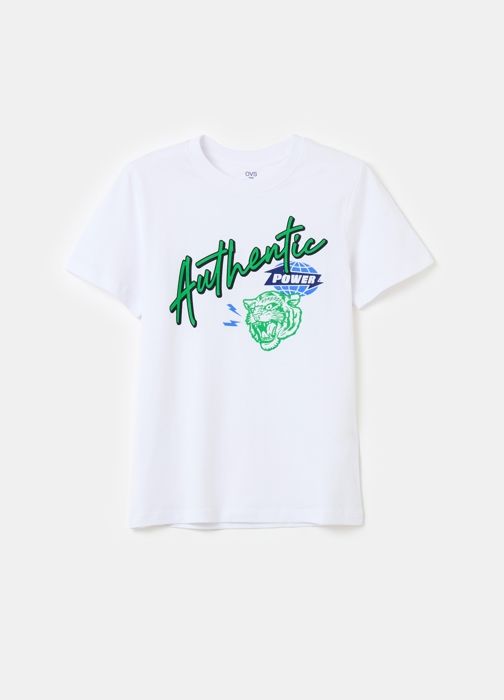 T-shirt - Non spécifié - Imprimé tigre - 100% coton - Manches courtes - Enfant garçon