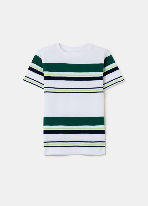 T-shirt - Non spécifié - Motif rayé - 100% coton - Encolure ronde - Manches courtes