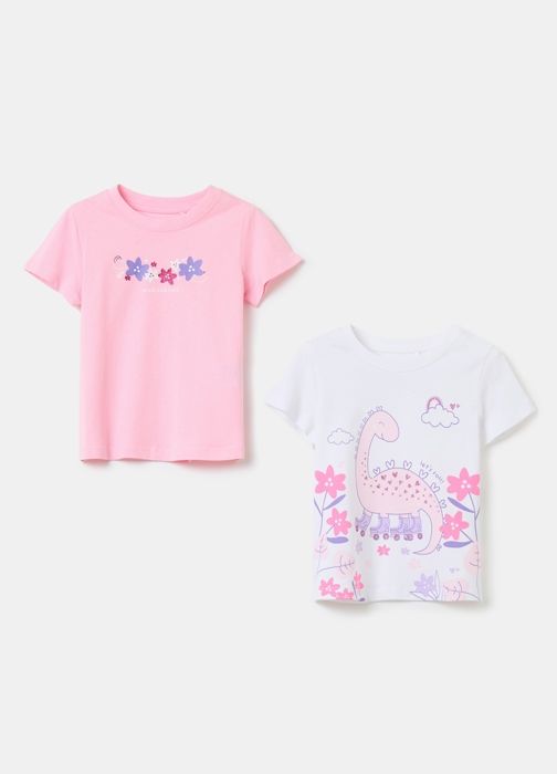 Lot de deux T-shirts en coton avec imprimé