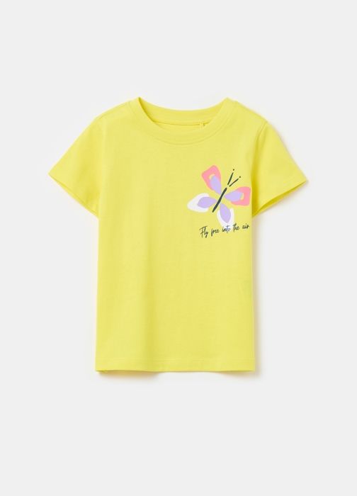T-shirt - Non spécifié - Imprimé papillon - 100% coton - Col rond - Manches courtes