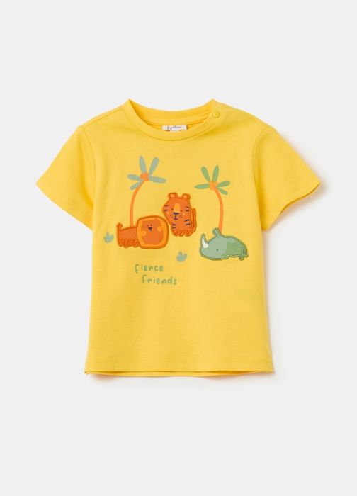 T-shirt - Non spécifié - Imprimé animaux - 100% coton - Col rond - Manches courtes - Marjane Mall - Image 1