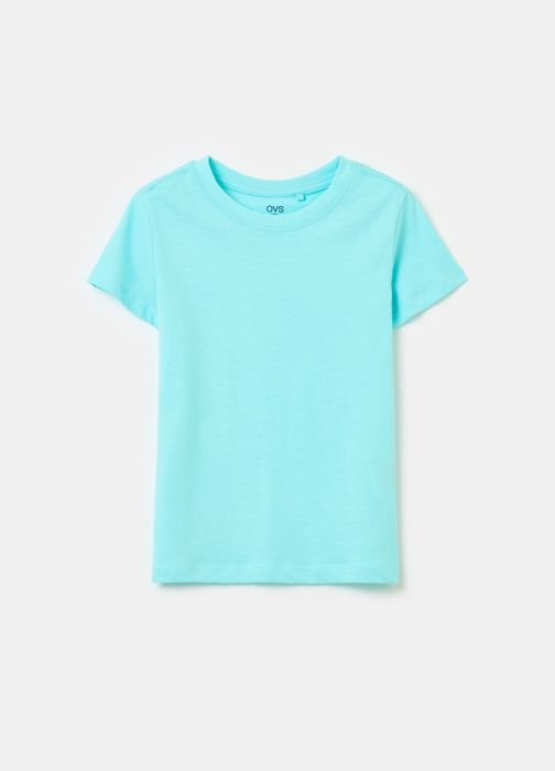 T-shirt - COTON - Enfant - Bleu - Manches courtes - Col arrondi