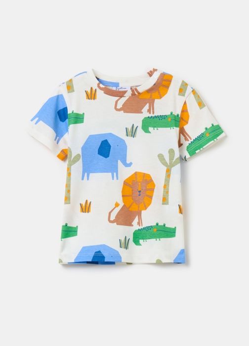 T-shirt - Non spécifié - Imprimé safari - 100% Coton - Manches courtes - Encolure ronde - Marjane Mall - Image 1