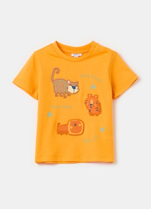 T-shirt - Non spécifié - Imprimé animaux - 100% coton - Col rond - Manches courtes