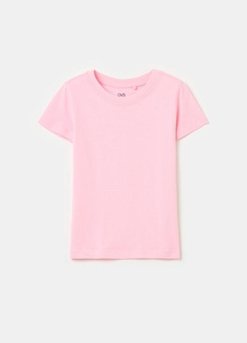 T-shirt - Enfant - Rose - 100% Coton - Manches Courtes - Col Rond