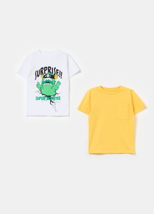 Deux-pack de T-shirts en coton avec impression
