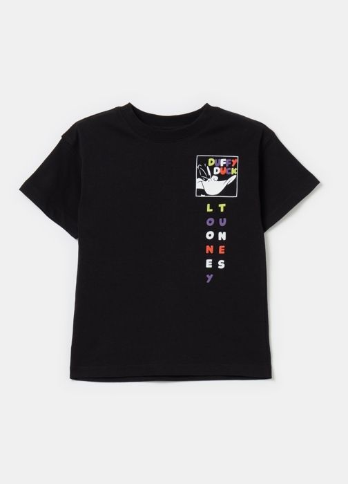 T-shirt - Looney Tunes - Daffy Duck - 100% Coton - Manches Courtes - Enfant Garçon