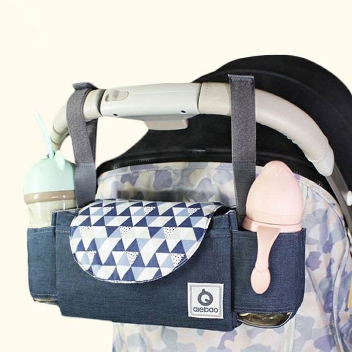 Sac organisateur de poussette bébé bleu