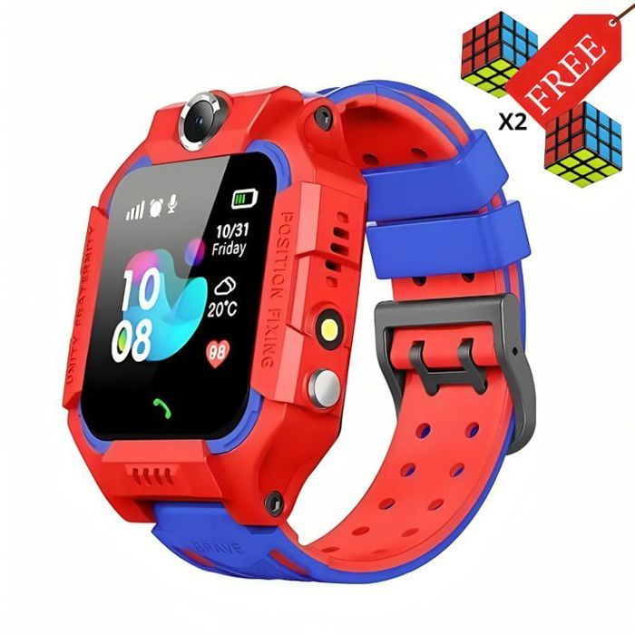 Montre Intelligente pour Enfant ROUGE -Smart watch + 2 Puzzle de vitesse 3x3 GRATUIT
