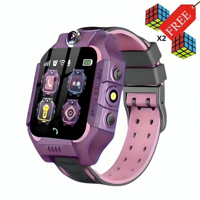 Montre Intelligente pour Enfant MAUVE -Smart watch + 2 Puzzle de vitesse 3x3 GRATUIT