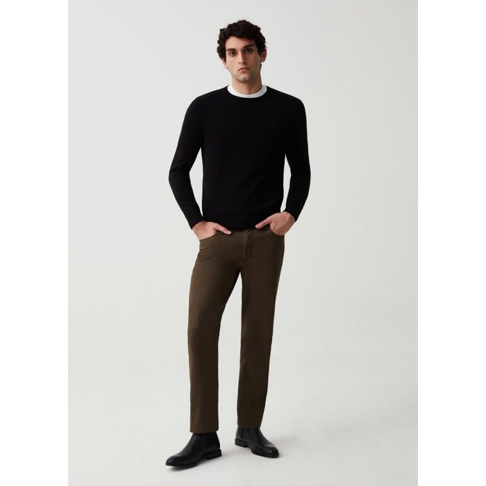 Pantalon - Non spécifié - Regular - Cinq poches - Couleur verte - 100% coton