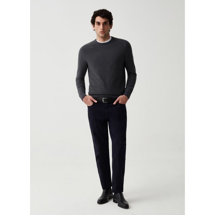 Pantalon - Non spécifié - Coupe Regular - 5 Poches - Bleu Nuit - 100% Coton