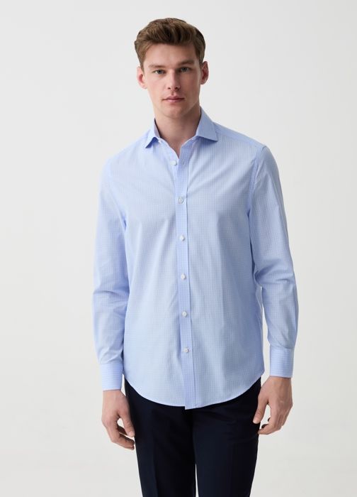 Chemise - Non spécifié - Regular - Coton recyclé - Manches longues - Motif carreaux