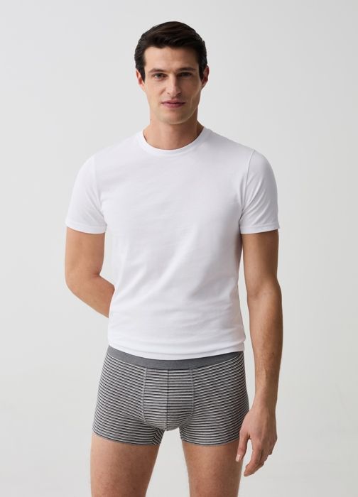 Lot de trois boxers à motif en coton bio stretch