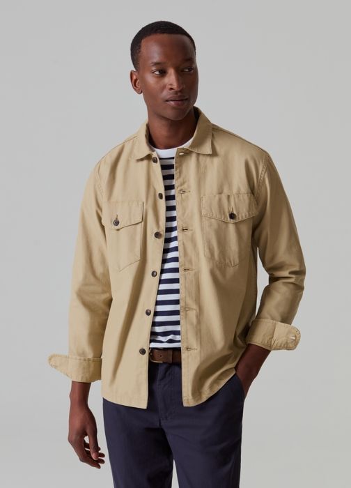 Chemise- veste en coton avec poches