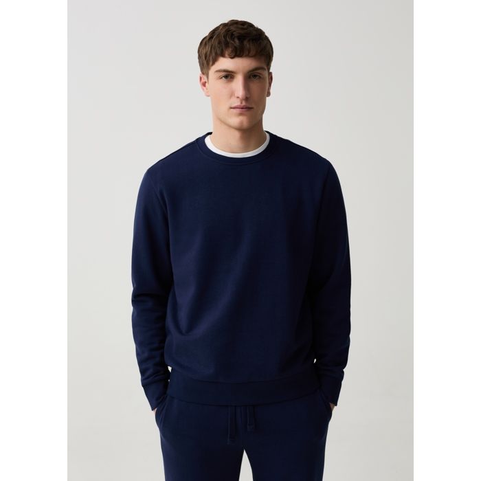 Sweat-Shirt - Non spécifié - Col Rond - 68% Polyester - 32% Coton - Bleu Nuit