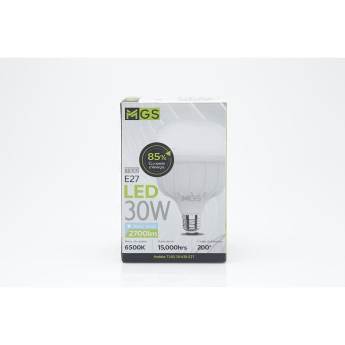 Ampoule LED - MGS - T80 - 30W - E27 - Blanc chaud - 30000h