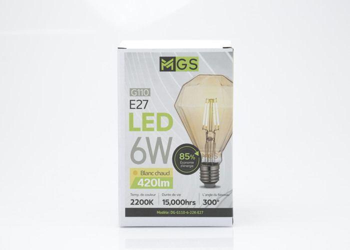 Ampoule LED - MGS - G110 Diamond - 6W - E27 - Blanc