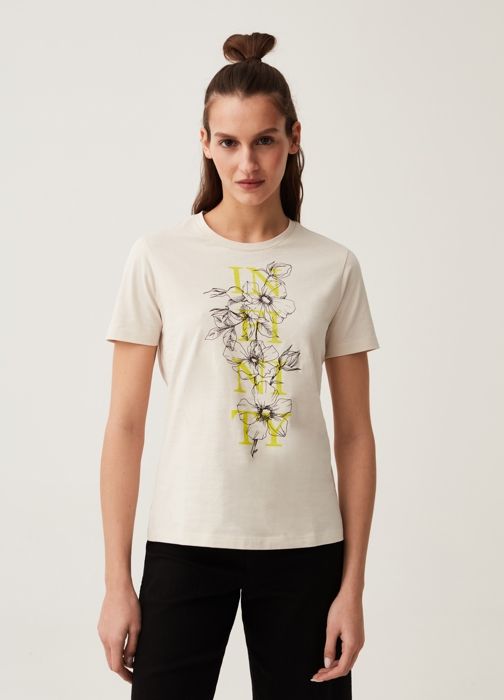 T-shirt - OVS HOUSEBRAND - Imprimé Fleurs - 100% Coton - Col Rond - Manches Courtes - Marjane Mall - Image 2