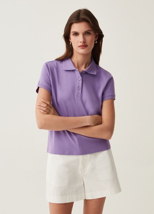 Polo en coton uni