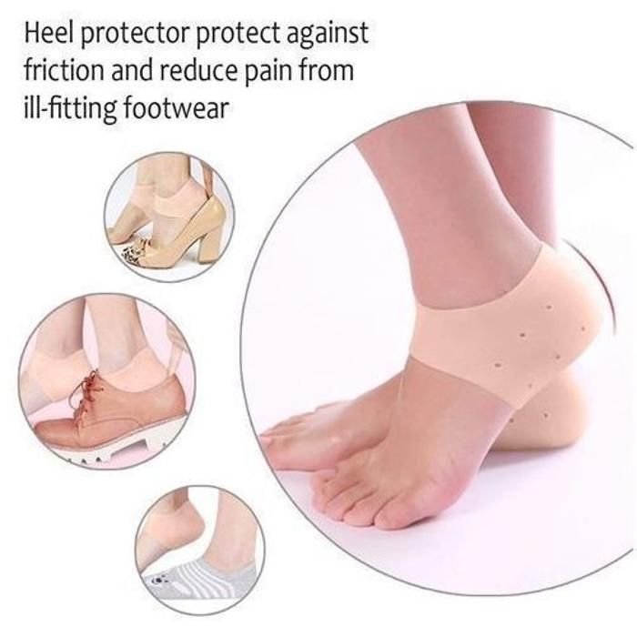 Protecteur de talon d'absorption des chocs en gel de silicium, Chaussettes Lieko en silicium