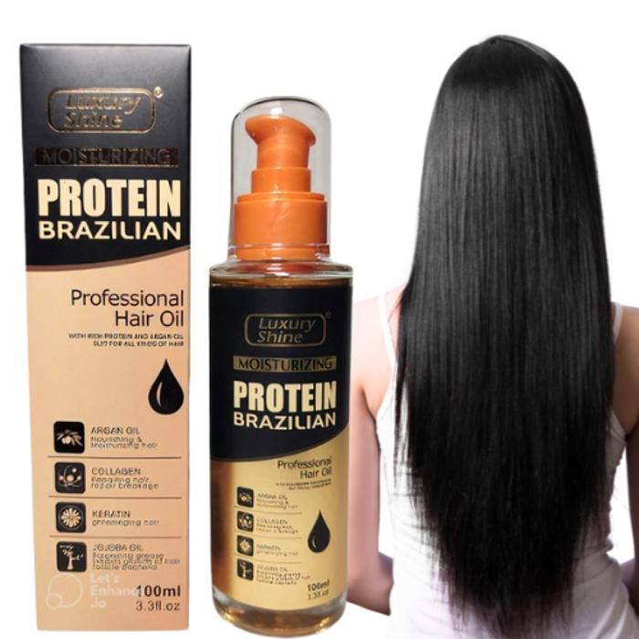 Sérum Huile Capillaire Professionnel Brésilien - Enrichi en Protéine pour une Brillance Intense + blush cadeau