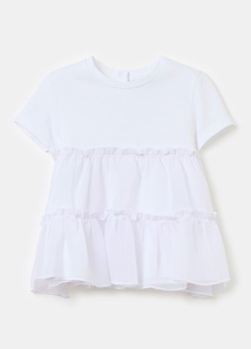 T-shirt - Non spécifié - avec volants en tulle - Blanc - Ajustée - Manches courtes