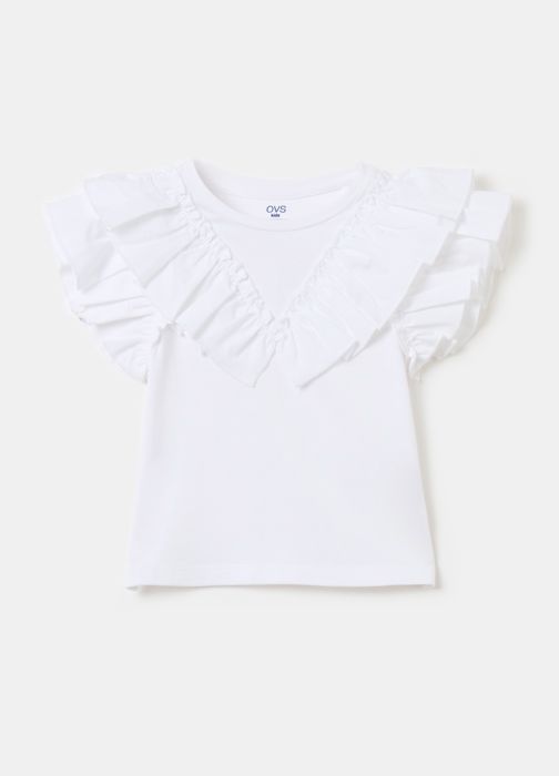 T-shirt - Non spécifié - Enfant - Coton extensible - Volants - Manches courtes