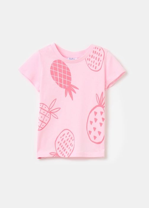 T-shirt - Non spécifié - Imprimé ananas - 100% coton - Col rond - Manches courtes
