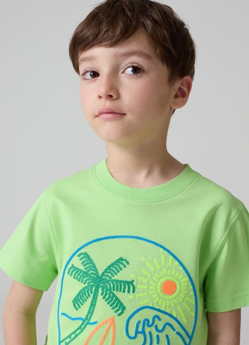 T-shirt - PIOMBO - Surf - 100% Coton - Vert - Manches Courtes