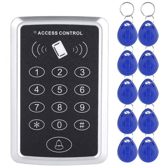 Clavier de contrôle d'accès - PZCC - RFID 125KHz - Autonome - 1000 utilisateurs - Métal et Plastique