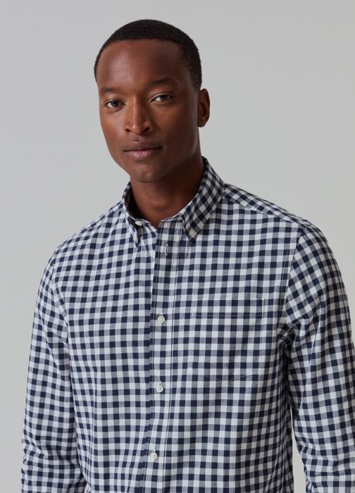 Chemise en coton à carreaux avec poche