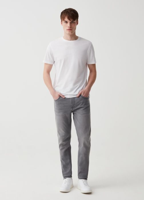 Jean super skinny - Non spécifié - Cinq poches - Gris - Pour homme - Mélange de Lyocell et coton recyclé