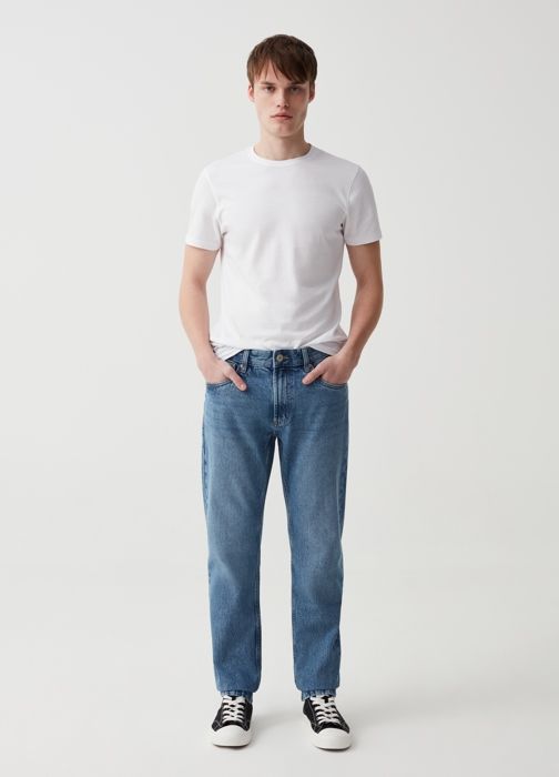 Jean Slim - Non spécifié - Coton 100% recyclé - Délavage - Cinq poches - Homme