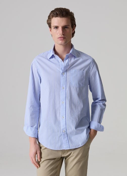 Chemise en popeline à rayures