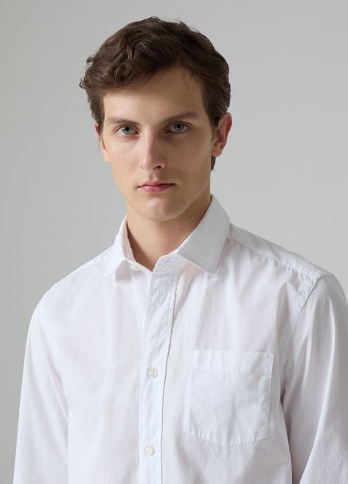 Chemise - PIOMBO - Unie - 100% Coton - Manches Longues - Poche Plaquée
