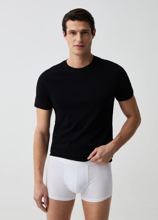 Boxers - Supima - Lot de 2 - Coton extensible - Blanc - Homme
