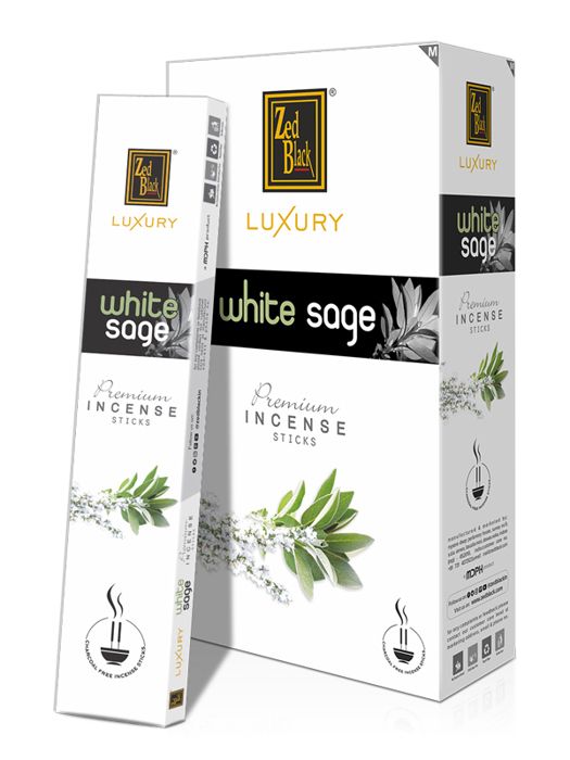 Bâtonnets d'encens de luxe de qualité supérieure SAUGE BLANCHE, Zed Black