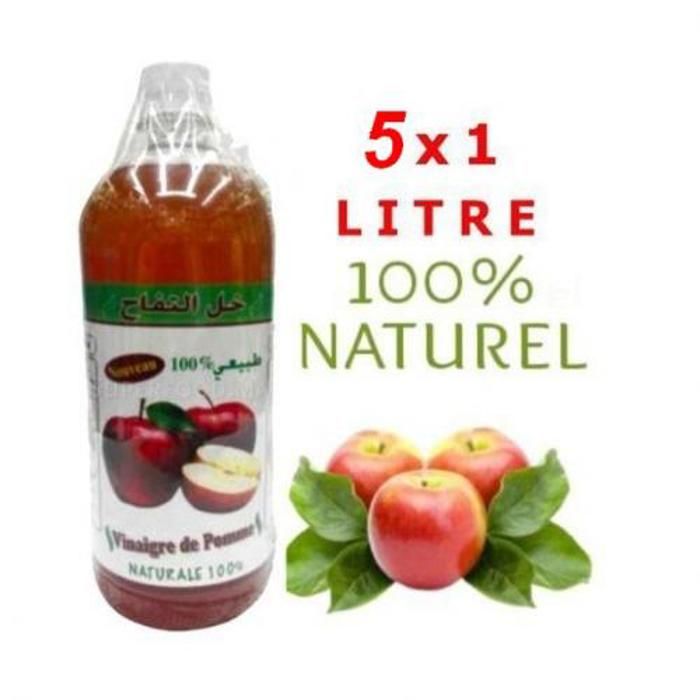 Vinaigre de cidre de pomme bio  (minceur, immunité, perte de poids) 5x1 litres