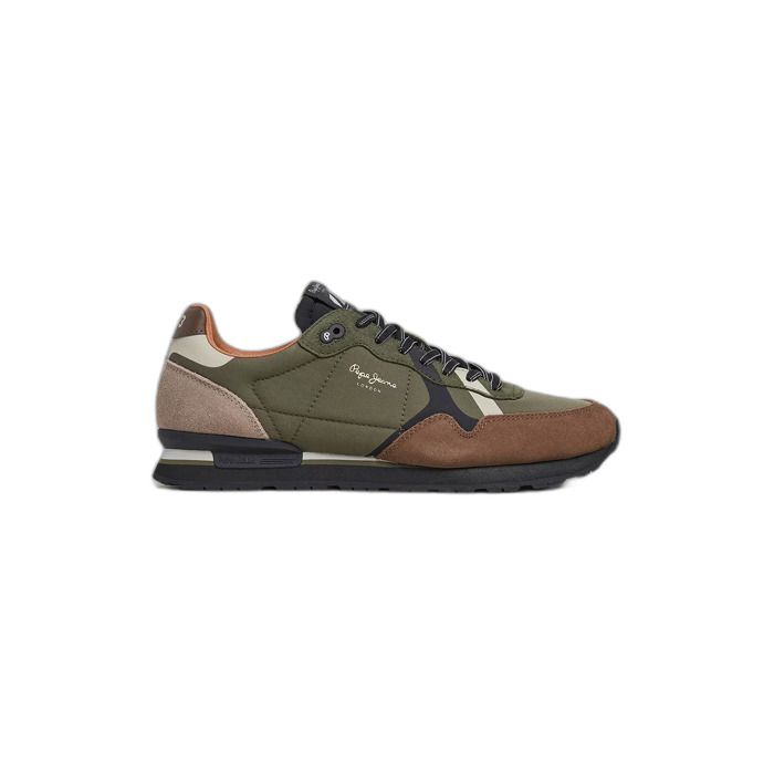 Baskets - Pepe Jeans - Brit Road - Daim-Nubuck - Couleur Vert - Plat