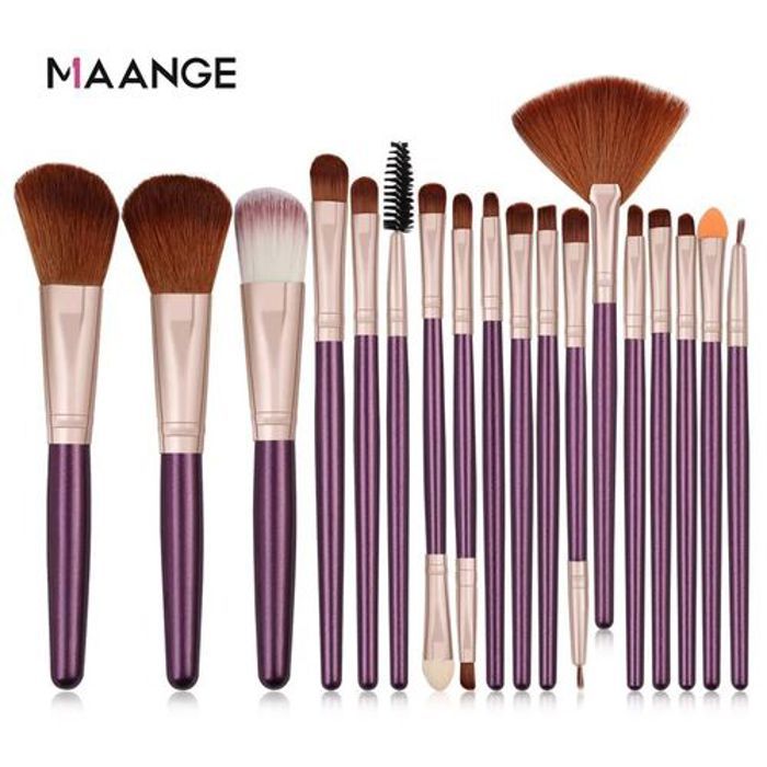 Maange - 18 Pièces Ensemble de Pinceaux de Maquillage