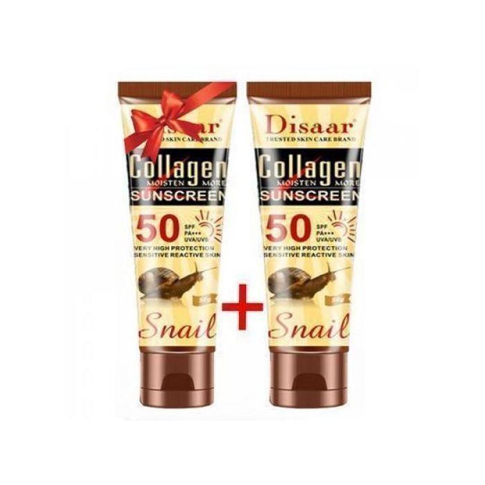 Disaar ( Pack 2 Pcs ) Crèmes solaires Collagène et bave d'escargot