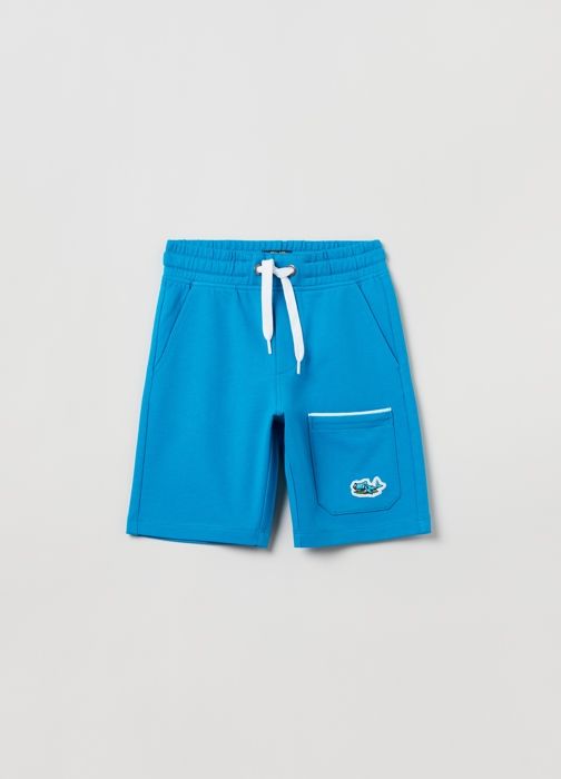 Bermuda joggers - Non spécifié - Patch requin - 100% coton - Taille élastique - Poches avant