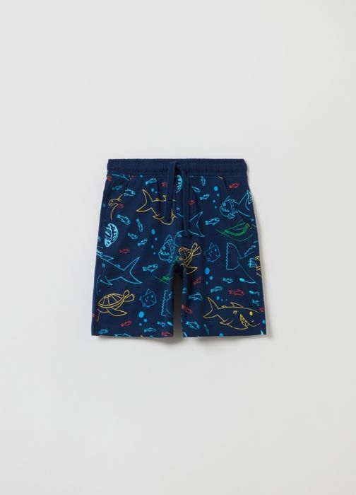 Joggers Bermuda - Non spécifié - Imprimé poisson - 100% coton - Enfant - Garçon