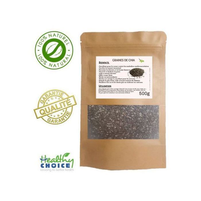 GRAINES DE CHIA. MINCEUR, COUPE FAIM, TRANSIT..250g