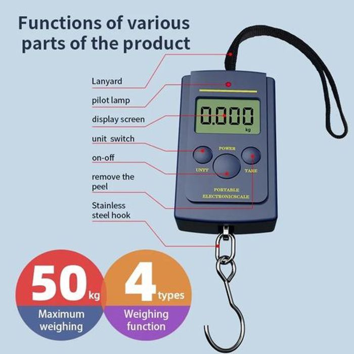 Balance Bagage Electronique, Balance Portable, Pèse Bagage Valise 10g-50 kg