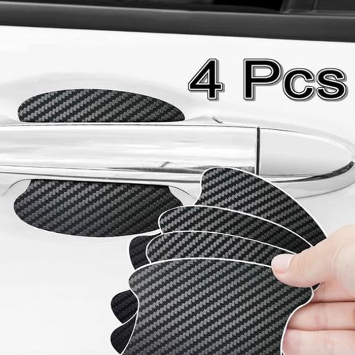 4 Autocollants Universels 3D pour poignée de porte de voiture (noir)