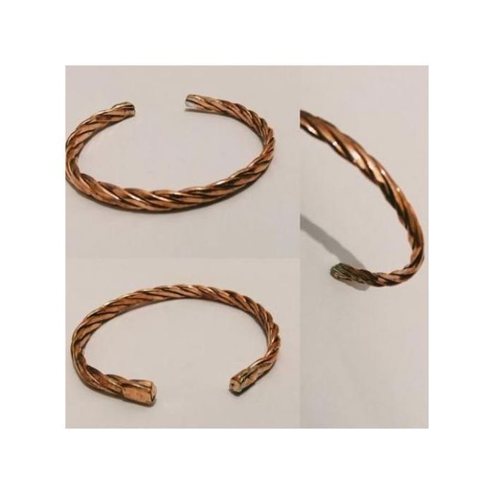 Bracelet pur Cuivre de 3 fils torsadés